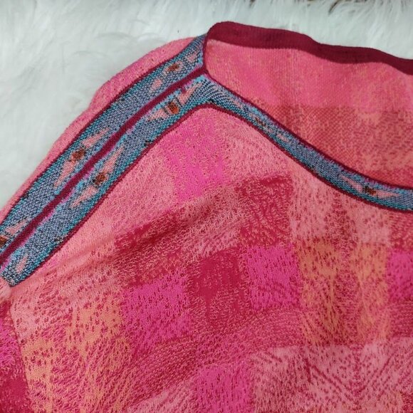 Felgar Barcelona and Aldo Martins Pink Boxy Plaid Knit Sweater Women's Size 8 - Picture 7 of 14
